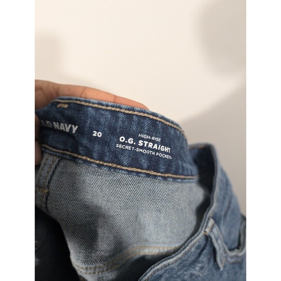 NWT Old Navy Shorts Women Plus 20 Blue Medium Wash High Rise Secret Pockets - Picture 6 of 9